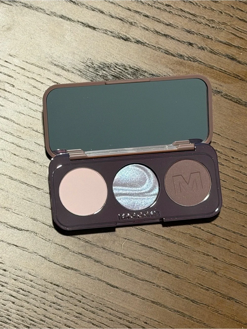 Morphe Trio Eyeshadow Palette — Soft Pink, Iridescent Lavender, Warm Brown